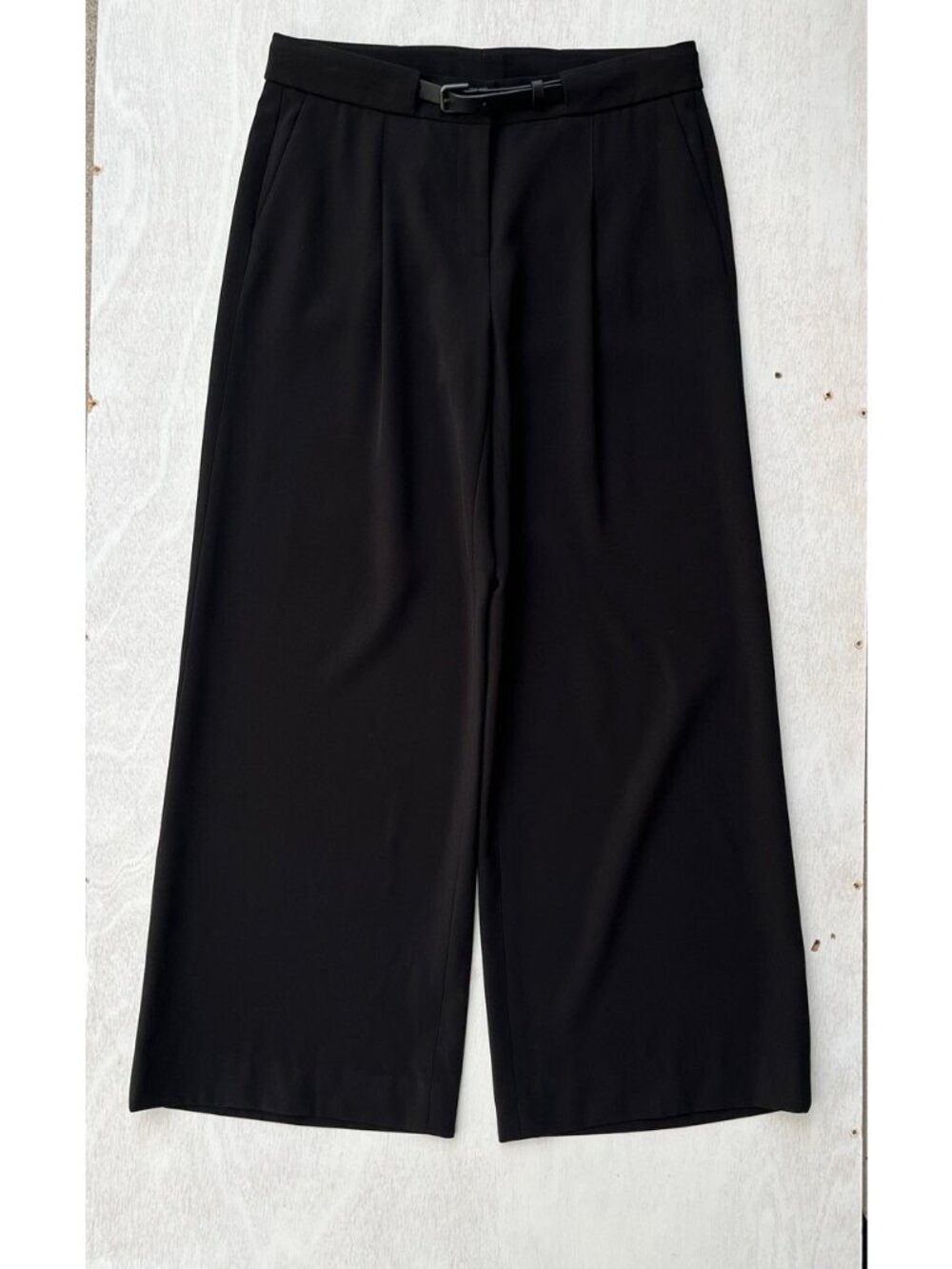 Nordstrom Collection Women's Black Pleated Cropped Wide Leg Pants Size 2 - Picture 8 of 8